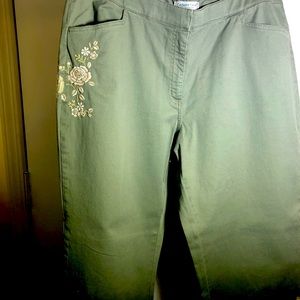 Coldwater Creek Cotton Embroidered Pants